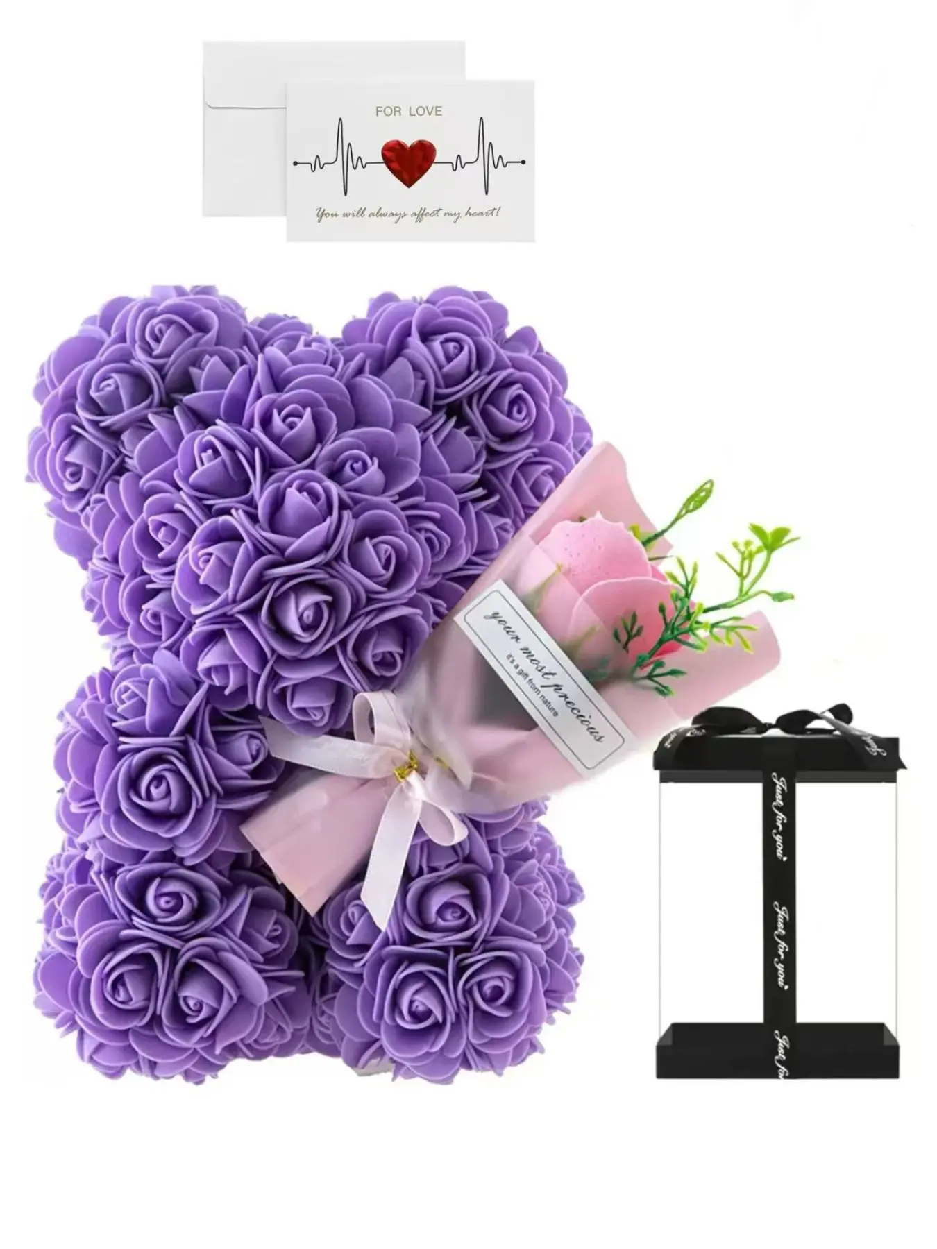 Handmade Rose Bouquet Bear, Perfect Gift for Mother's Day, Valentine's Day, Anniversary, for Mom, Girlfriend, Adult Gifts, Best Friend, Decorative