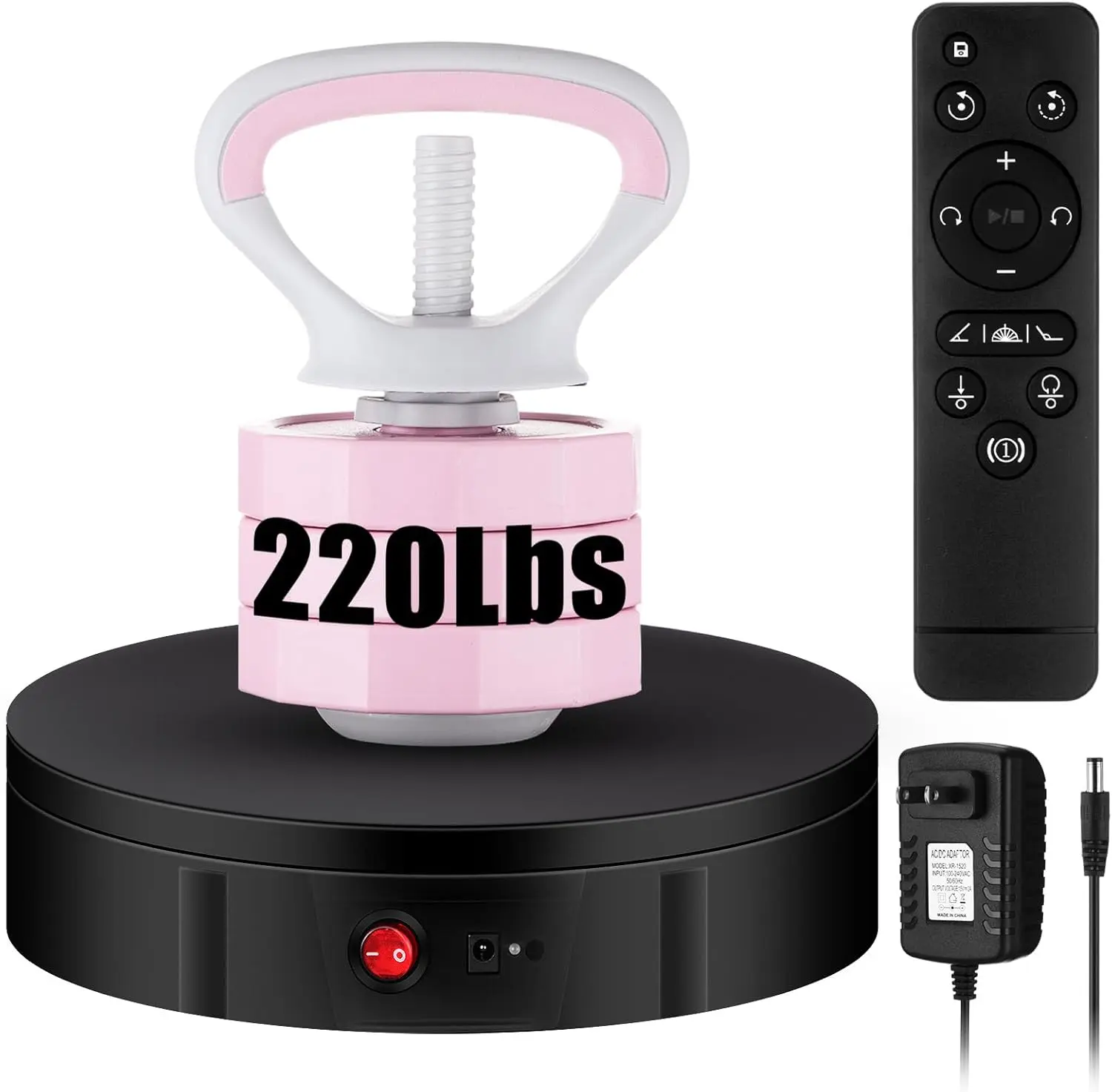 11.8" Rotatable 360-Degree Motorized Display Stand with Remote Control, US Plug Base for Photography, Jewelry & Arts Product Angle Adjustment