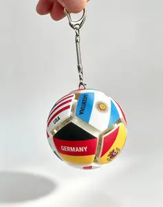 Spherical Fidget Ball Keychain - Soccer Edition Stress Relief Toy with UV Printing for Sports Fans & Office Workers