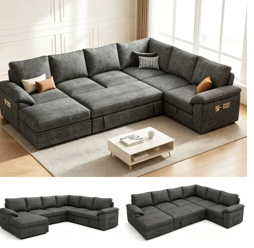large sectional sofa,l‑shaped modular couch,gray fabric sectional,sectional sofa with storage,oversized living room couch,convertible sectional sofa,big l shape couch,comfortable fabric sectional,living room sectional sofa,modular sectional couch,
