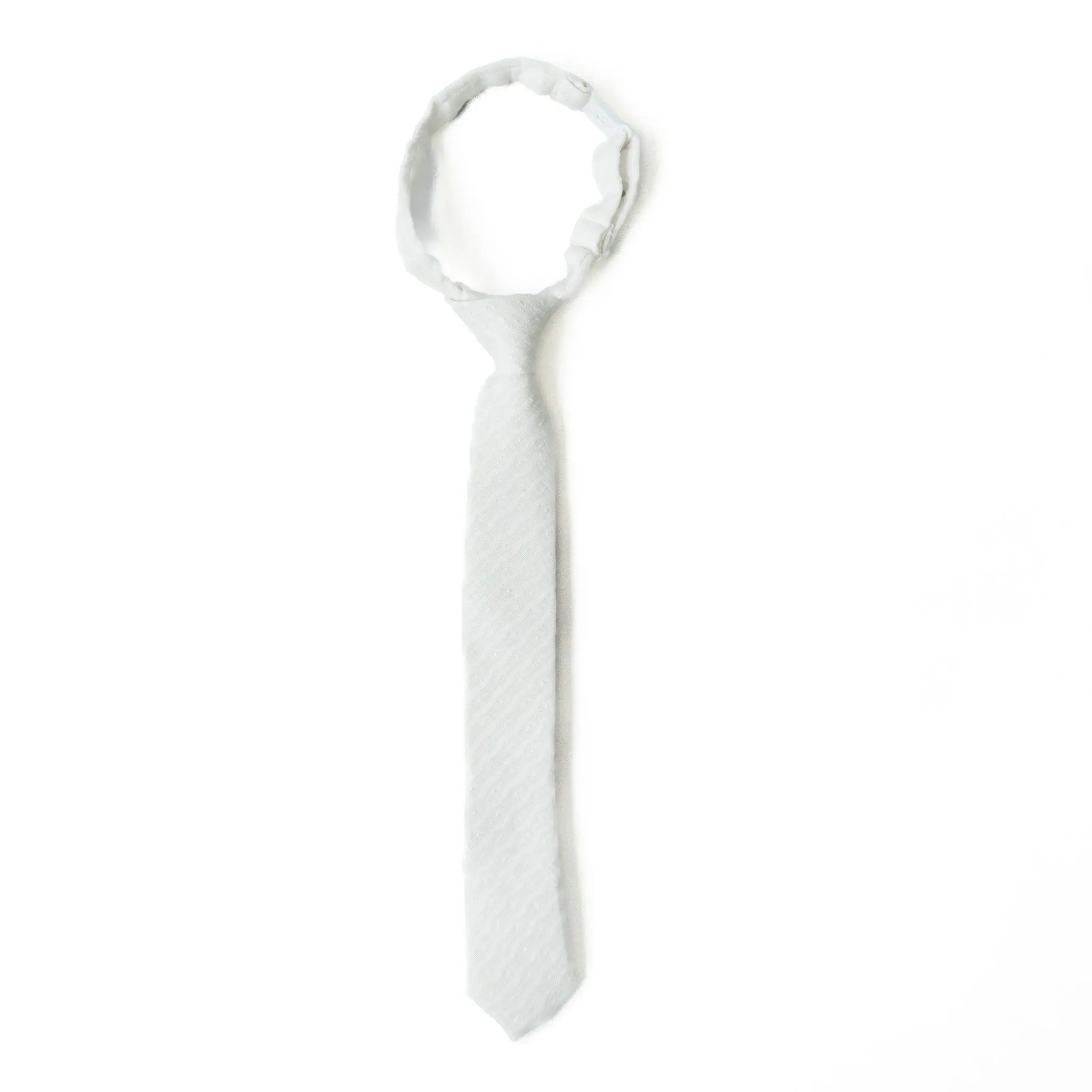 Quilted White - Boys Tie