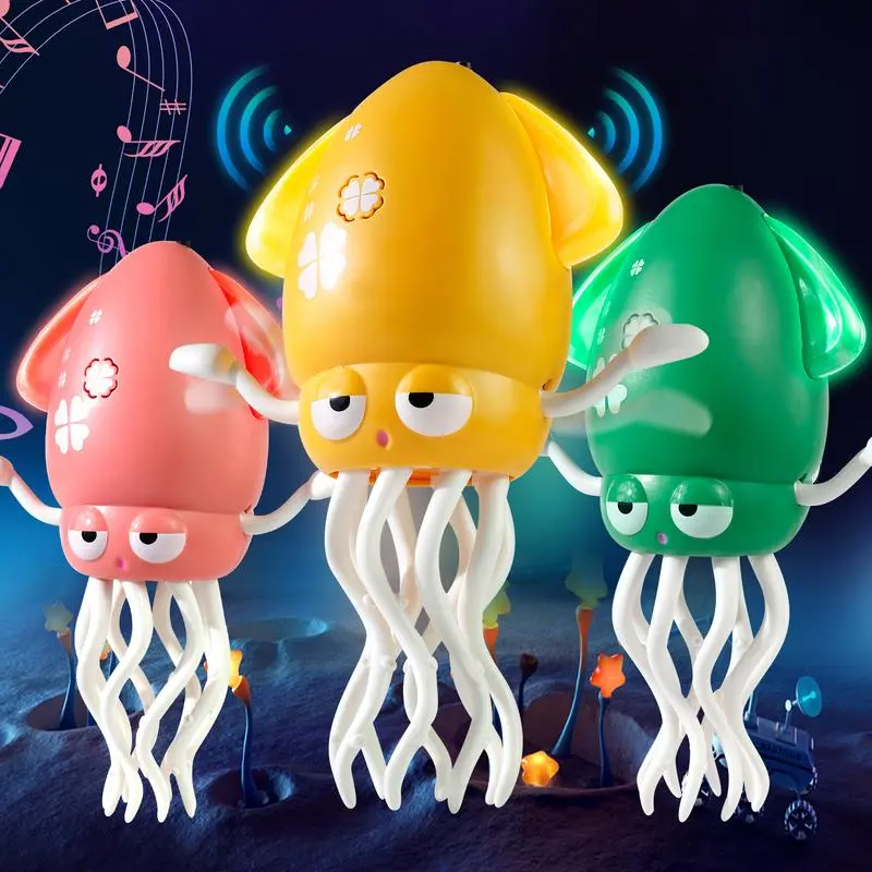 Dancing Squid Sensory Toy for Toddlers 0-12 Months - Colorful Lights, Catchy Music, Fun Wiggles, Early Development Toy (Classic & Novelty, Stress Relief), Sensory Toys