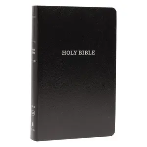 KJV Holy Bible - King James Version, Black Leather-Look, Red Letter, Comfort Print, 1 lb, Thomas Nelson, 30-Day With Jesus Reading Plan, Gift for Birthdays, Graduations