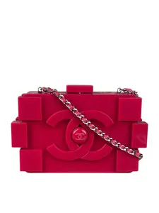 Pre-owned CHANEL PLexi Shoulder Bags Rare Pink Brick Lego Clutch/Shoulder Bag 2014