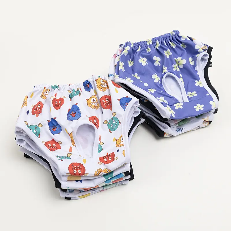 Dog Diaper Panties – Dopamine Aesthetic Female Dog Period Underwear, Cute Printed Reusable Washable Pet Menstrual Pants for Small Medium Dogs, Cozy Fit Puppy Heat Cycle Incontinence Diaper for Teddy Yorkie