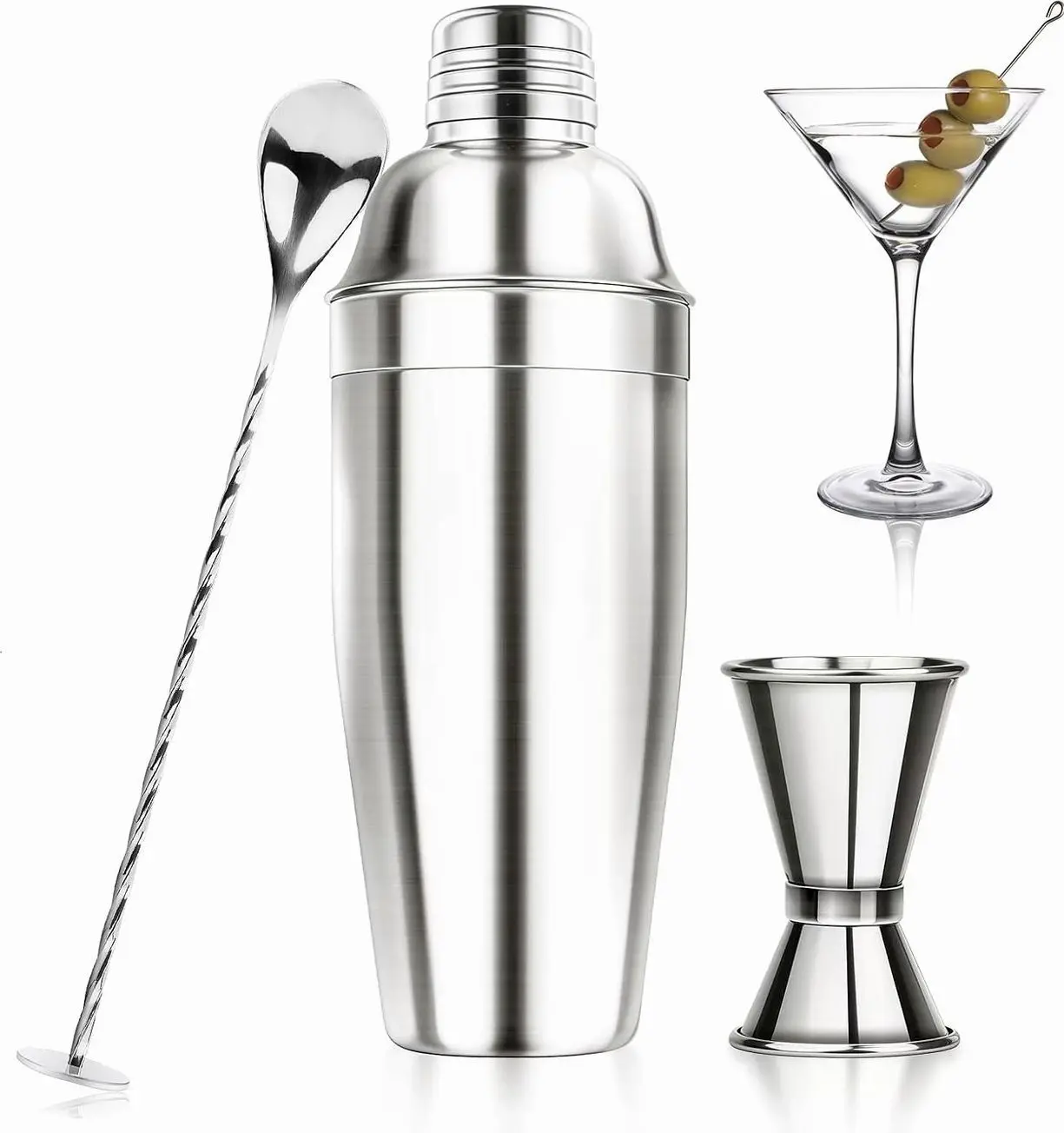 24oz Stainless Steel Cocktail Shaker Set Bartender Kit