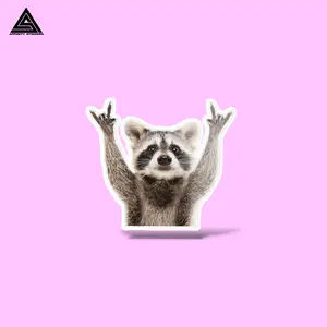 Rocking Raccoon Sticker || vinyl sticker, water bottle sticker, tumbler stickers, laptop decals, waterproof sticker, funny, raccoon Decor Decorative