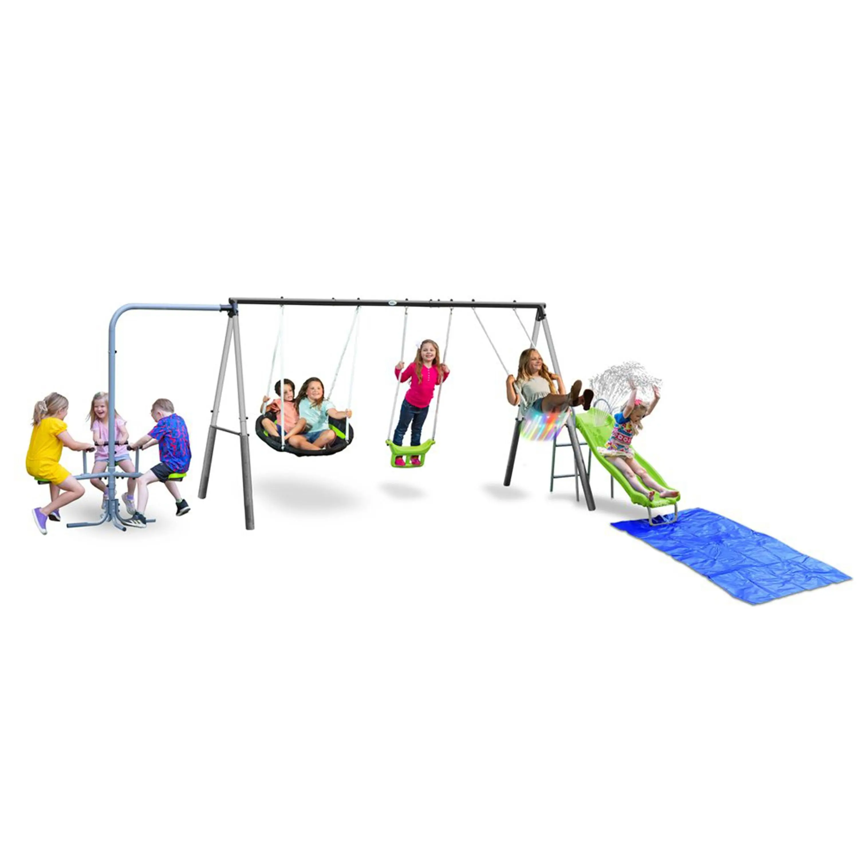 XDP Recreation Playground Park with Water Slide and Triple Fun Go Round XDP Recreation Playground Park with Water Slide and Triple Fun Go Round