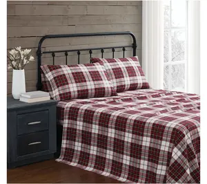 Truly Soft Holiday Plaid Queen Flannel Sheet Set