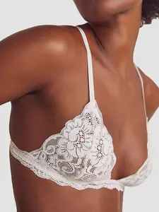 Holiday Season Ultrathin Lightweight Bra Bridal lingerie Ladies Brassiere Feminine Fit Floral Female Underwear For Small Breasts Lace Elegant Bralette bra White+ Royal Blue Bra Top Women Soft Seamless Bras Sexy Lingerie Womenswear