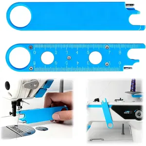 Sewing Machine  Threader Tool, Quick Threading Device with Alignment Guide Sewing Tool,   & Built-in Ruler Sewing Supplies, Multi-Function  Threader for Machine Sewing