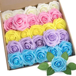 25-Piece Foam Rose Flowers for DIY Wedding Decoration, Perfect for Valentine's Gifts and Bridal Bouquets, Ideal for Home Decor Indoor Outdoor Decorative Fake Flower, Artificial Fake Flowers