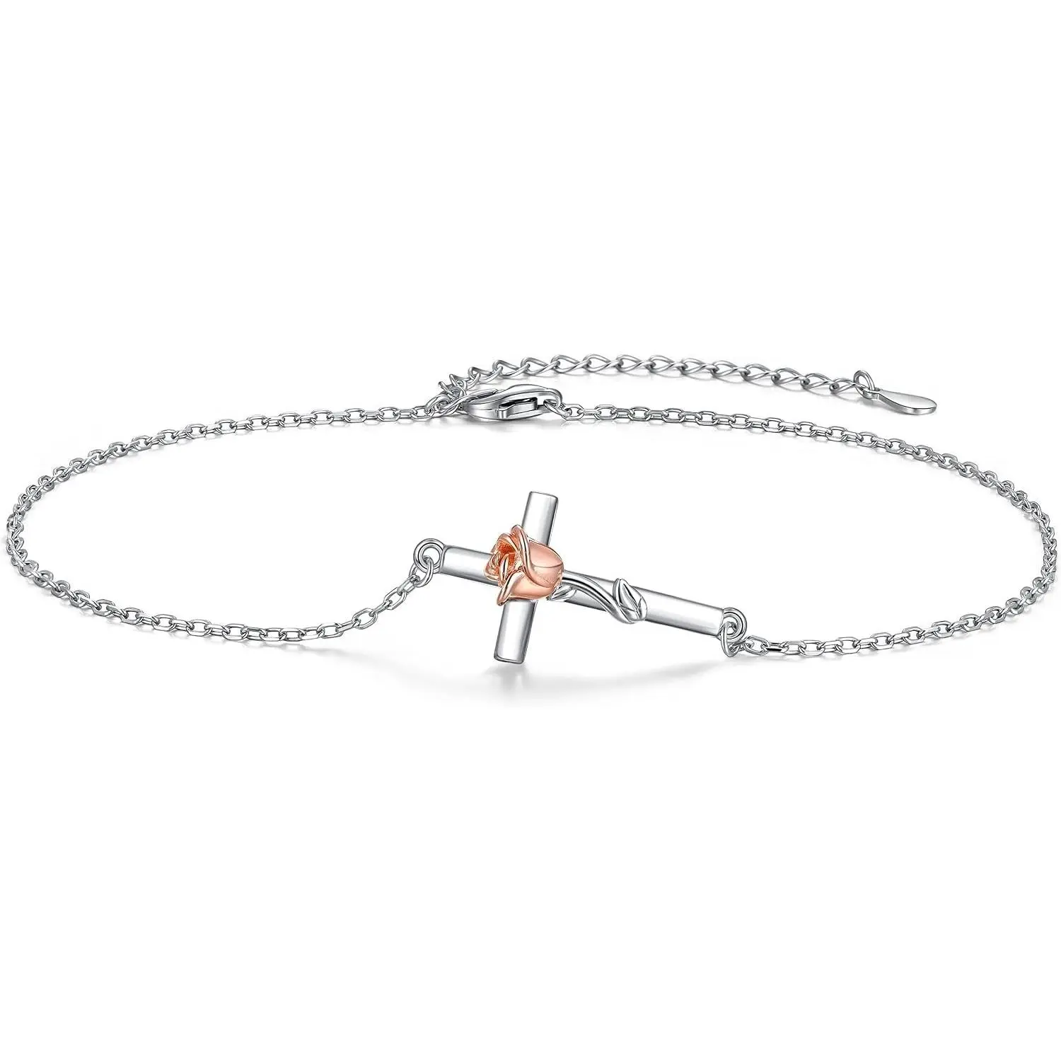 Infinity Ankle Bracelets for Women Sterling Silver Love Heart/Rose Flower/Sunflower Anklets -Summer Beach Ankle Chain Jewelry Gifts for Mom Women Wife Girlfriend