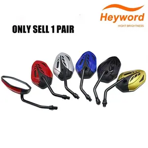 Heyword Motorcycle Handlebar Mirror Rearview Motorbike Bars End Mirror Cafe Racer Scooter for Moto Mirrors Motorcycle Accessories 10mm Fit for Yamaha for SUZUKI Kawasaki