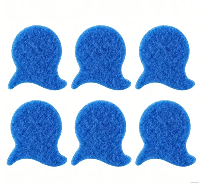 6-Pack Fish-Shaped Lint Remover Replacement Pads, Blue Sticky Sponge Sheets for Pet Hair & Lint, Washable Reusable Adhesive Cleaning Pads