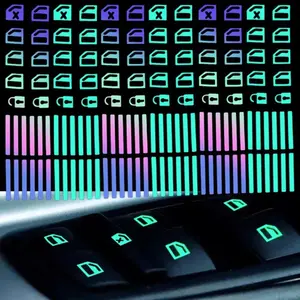 Multicolour Car Luminous Button Stickers Window Lifter Switch Decals Night Glowing Interior Sticker Car Accessories