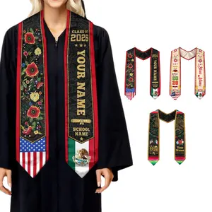 [HOT] Custom Mexican Graduation Stole, Mexican Flag Graduation Sash 2026, Mexico Pattern Stole, Custom Sash Senior Graduation Gift