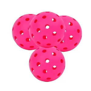 Sports Indoor Outdoor Play Pickleball 40 Hole,4 Pack - USAPA Approved, Pink IvaSky