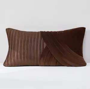 Lush Decor x Chuks Collins Shitake Velvet Decorative Pillow Cover with Scallop Pattern & Pintuck Detailing for All Seasons Modern Luxe Home Decor