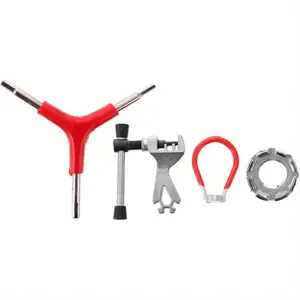 4 Piece Spoke Wrench Set Bicycle Tire Lever Chain Breaker Bike Wheel Key Cycling Tool Kit Bicycle Chain Splitter Bicycle Maintenance Bicycle Repair