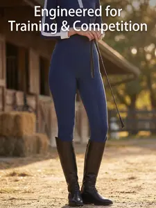 Women's High Waist Riding Pants, Silicone Slimming, Anti-Slip Wear-Resistant, Quick-Dry Elastic Waistband, Side Pockets, Equestrian Sportswear