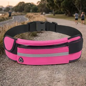Unisex Sweatproof Active Sport Running Belt with Anti-Slip Phone Holder, Reflective Fitness Belt for Marathons & Trails, Breathable Water-Resistant Design, Layered Storage for Keys & Cards, Essential Gym Accessory