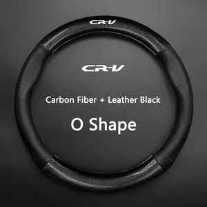 Car Anti-Slip Steering Wheel Cover Carbon Fiber Leather Booster Cover For Honda CRV CR-V 2007 2015 2016 2017 2018 2019 2020 Automotive Accessories