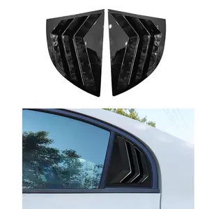 HEART HORSE 2PCS Rear Side Window Louvers, Aerodynamic Sporty Glossy UV Protection Car Exterior Accessory for 2006-2015 8th Gen Civic with Easy Installation