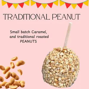 Copperpot Caramel Apple: Traditional Peanut - Large Crisp Granny Smith Apple Coated in Signature Copper Pot Caramel with Handcrafted Chocolate & Roasted Peanuts