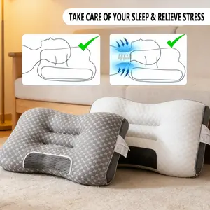 Ergonomic memory foam neck pillow gently supports your neck and relieves neck pain.