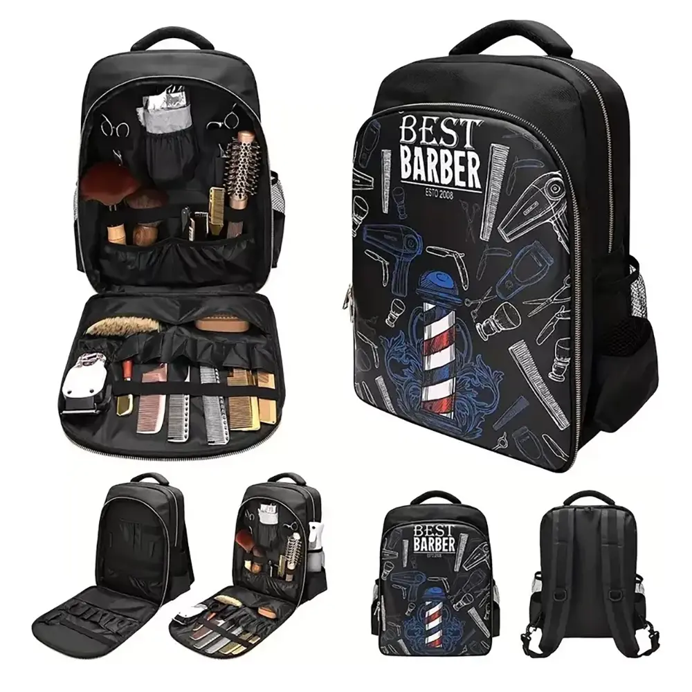 New barber tool organizer, large capacity barber supply bag organizer for barber and supplies, portable hair stylist barber tool backpack, travel barbershop tool kit