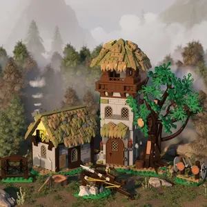 1109PCS Greenwood Range Street View Building Blocks Model Sets Assembly MOC Bricks Creative Ornaments Boys Girls Adult Holiday Birthday Gifts Building Kit