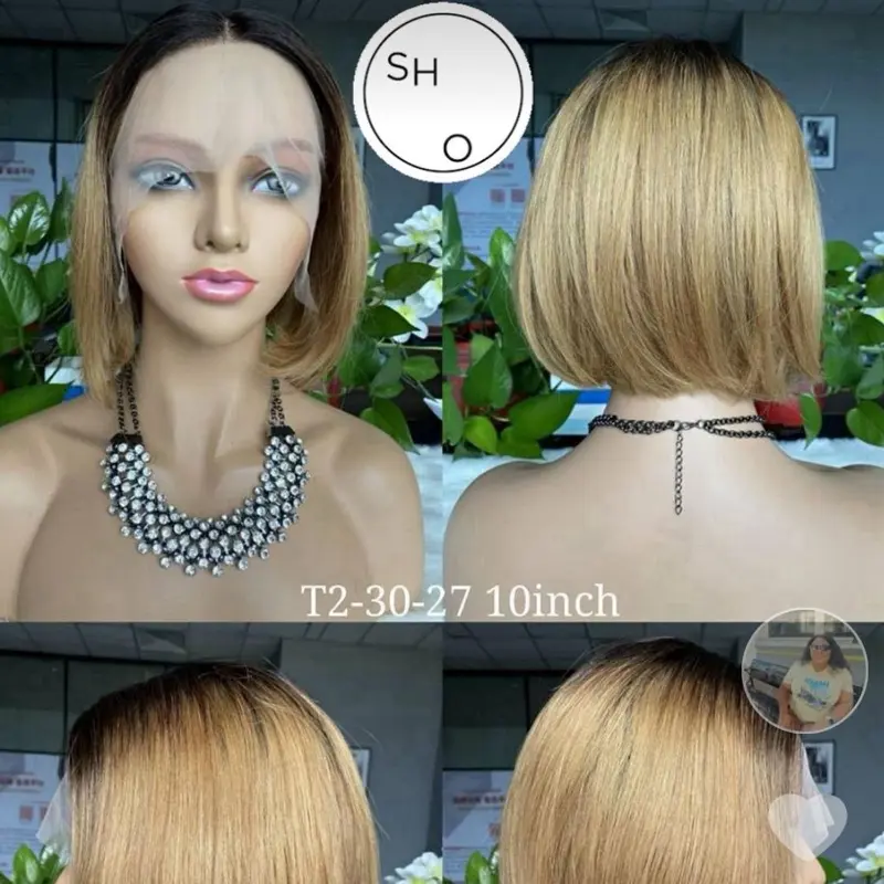 CLEARANCE SALES 10” Bob Wig 100% Human Hair Lace Frontal Tangle-Free & Shedding-Free Design