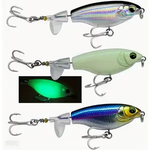 3pcs Topwater Propeller Fishing Lure Set - Durable ABS Pencil Baits for Hunting & Fishing, Fishing Gear for Catfish Pike Perch Top Water Bass Bait Lure with Propeller Tail Pencil Floating Lure mini gifts,summerwins stuff