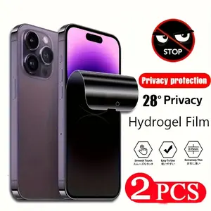 2pcs privacy Hydrogel Soft Screen Protector for iPhone 17 Pro Max/17 Air/16e/17/16/15/14/13/12/11/Pro/Pro Max/Plus/Mini/X/XS/XS MAX/XR,Anti-Scratch Full Coverage,Anti Glare,Anti-Spy,Anti Fingerprint,Bubble-Free(nont glass)