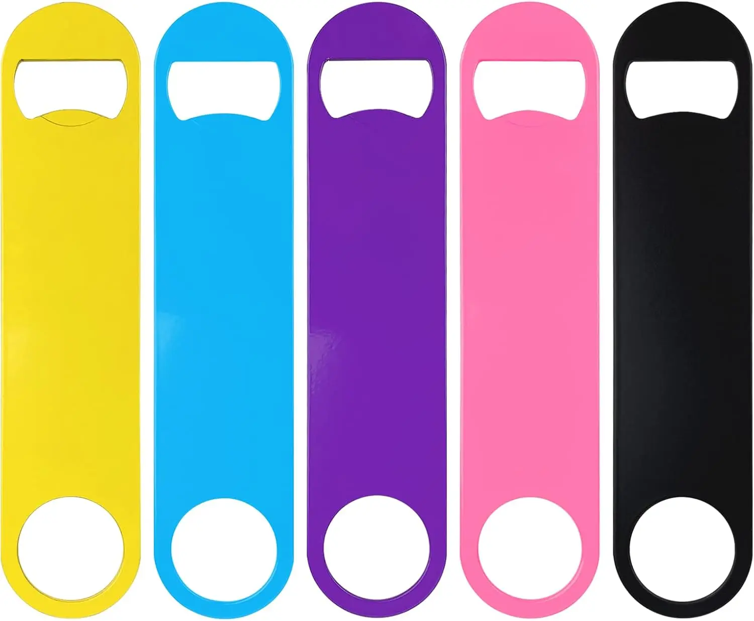Colorful 5-Piece Stainless Steel Bar Bottle Openers, 7-Inch Large Set for Kitchen, Bar Use