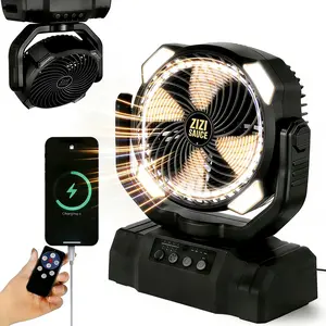 ZIZI SAUCE Portable Rechargeable Fan, 10000mAh Cordless Battery Powered Camping Tent Fans with LED Lantern, Small USB C Operated Outdoor Ventiladores for Travel Camp Fishing Office Home Essentials outdoorfun