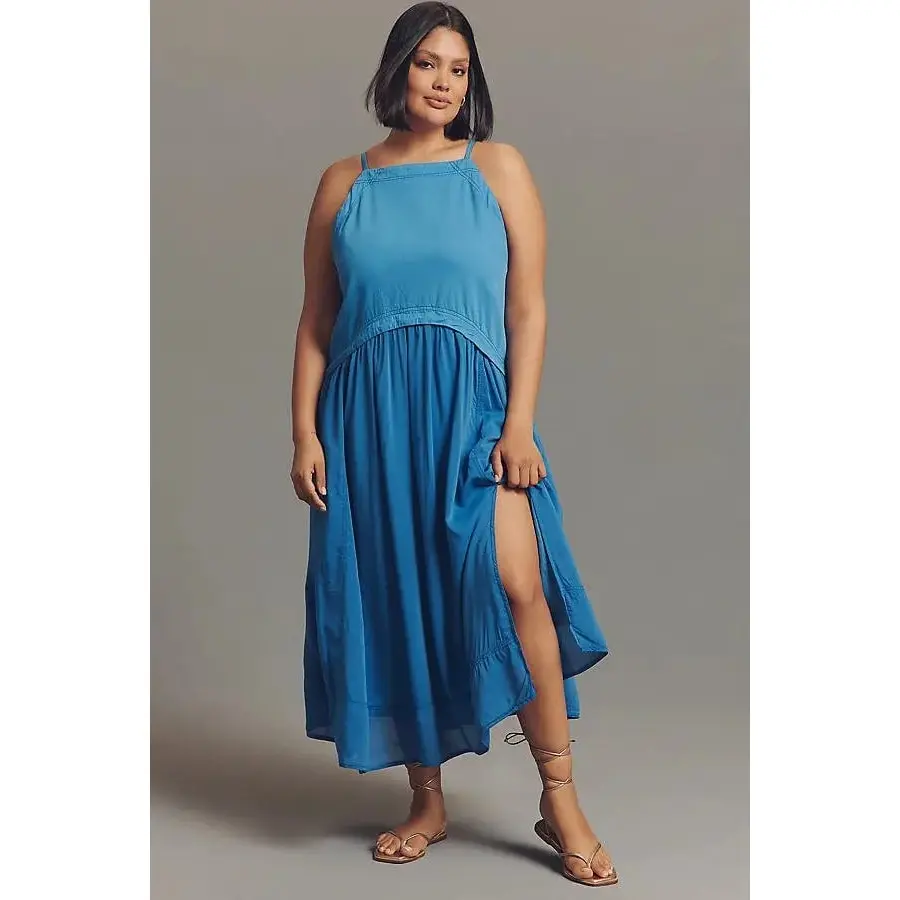 Anthropologie Pilcro Sleeveless Twofer Midi Dress X-SMALL SMALL Blue