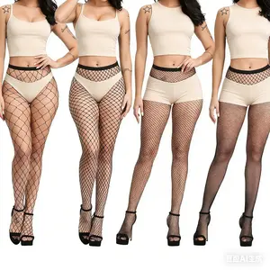 Elevate Your Style: 5-Pair Set of Breathable Fishnet Thigh Highs with High Waist