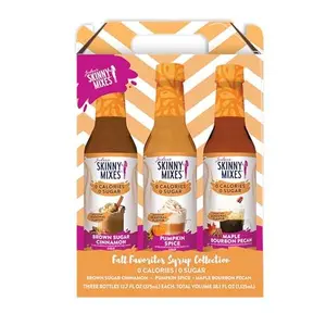 Jordan's Skinny Mixes Sugar Free Syrup, Fall Syrup Trio, Flavored Water Enhancer, Drink Mix for Water, Lemonade & More, Zero Calorie Flavoring, Keto Friendly, 375mL, 3 Pack