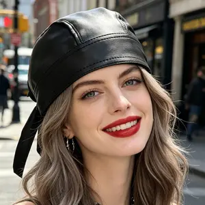 Biker Skull Cap For Women Premium Leather Headwrap Adjustable Cap Biker Hat Breathable Doo Rag Headscarf Flexible Headband Fit Capsmith Du Rag Style Hair Accessories For Cycling Travel Outdoor Wear Durable Comfort
