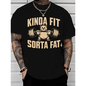 Funny Weightlifting Bear Tee – Heavyweight Oversized Gym Shirt