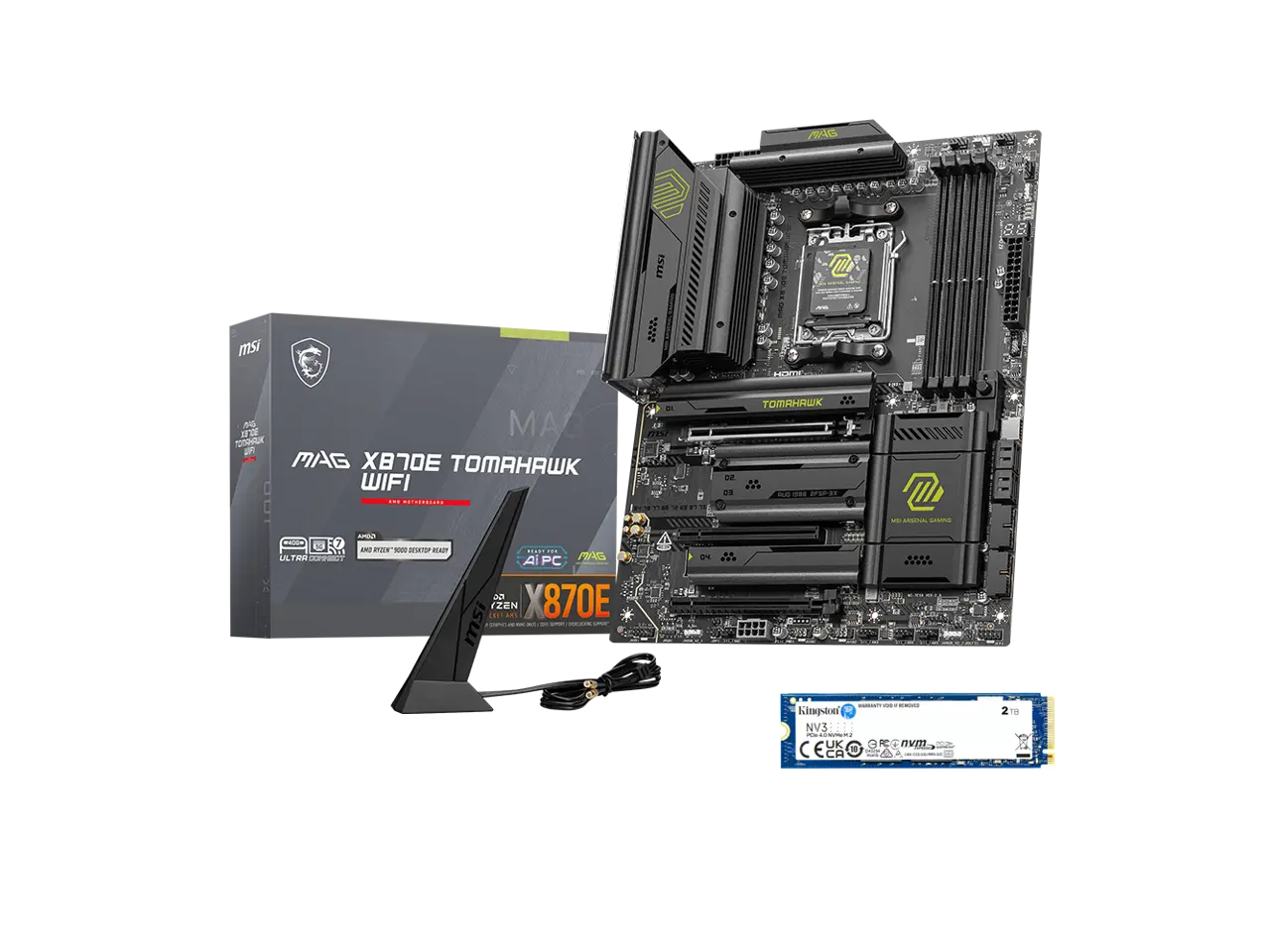 MSI MAG X870E Tomahawk WiFi Bundle - Motherboard & 2TB M.2 NVMe SSD MSI MAG X870E Tomahawk WiFi Bundle - Motherboard & 2TB M.2 NVMe SSD