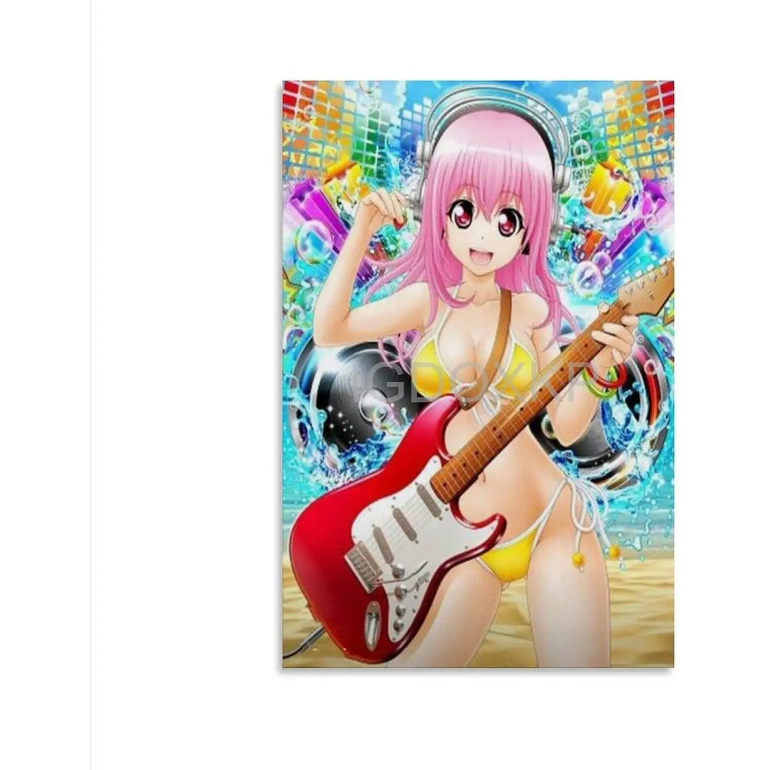 Anime Poster Super Sonico Sexy Poster Poster Kawaii Poster (4) Canvas Painting Wall Art Poster Suitable for Bedroom Living Room Decoration Poster College Dormitory Decoration Poster Canvas Poster Wall Gifts Photo Colorful Ornaments Artistic Print