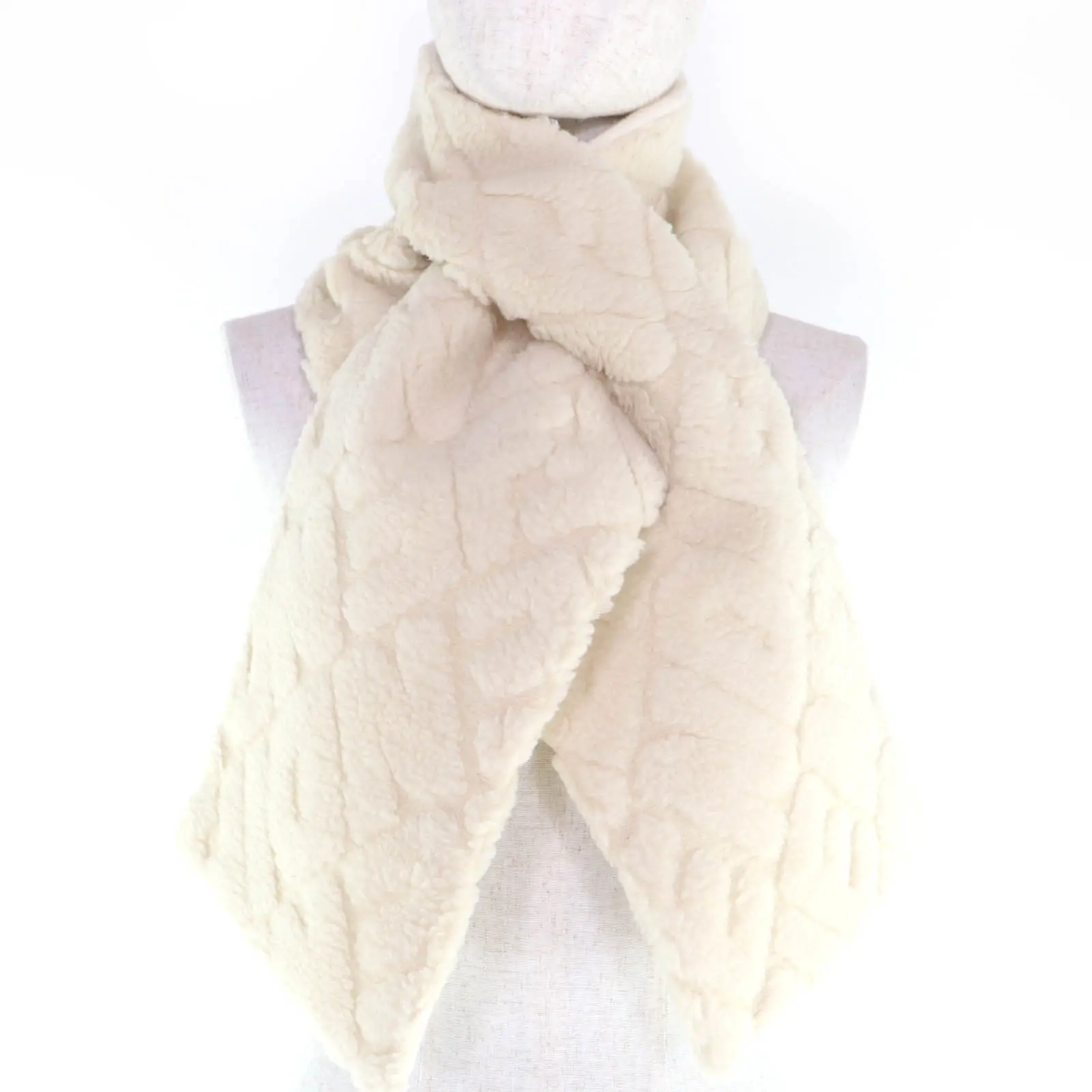 Pre-owned FENDI Cashmere Small Leather Goods logo knit wool scarf
