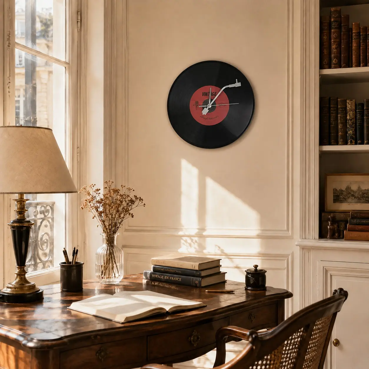 Musical Black Vinyl Record Wall Clock Battery Operated Music Room Decor Decoration Art Vintage Wall Clock Hanging Clocks