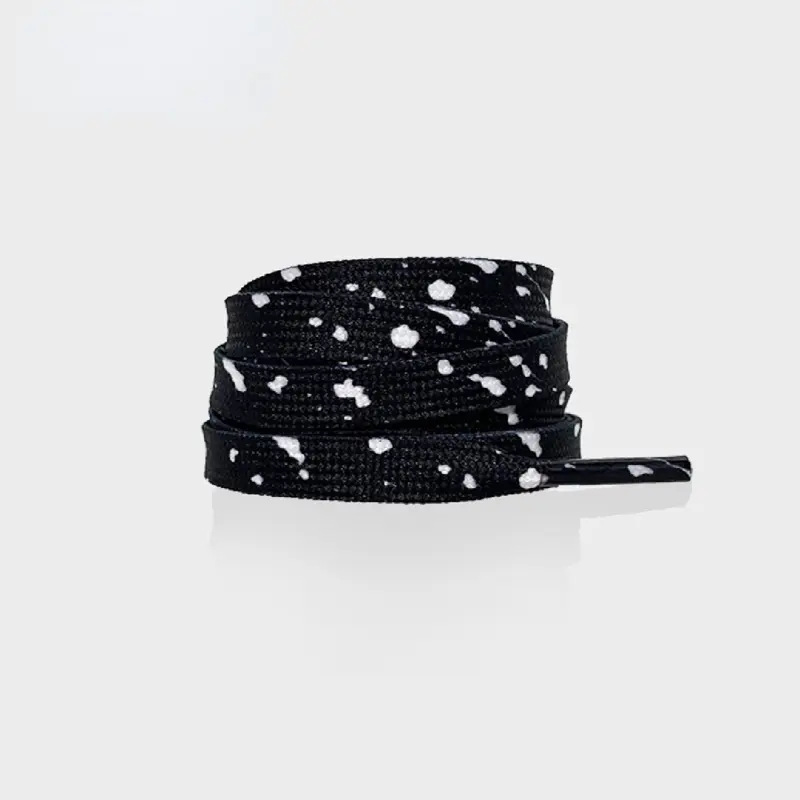 White Splatter On Black laces
