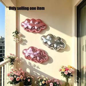 New Disco Ball Reflective Mirror Cloud Wall Hanging Decor, Adhesive Backed Home Indoor Decoration, 1pc Novelty Ornament