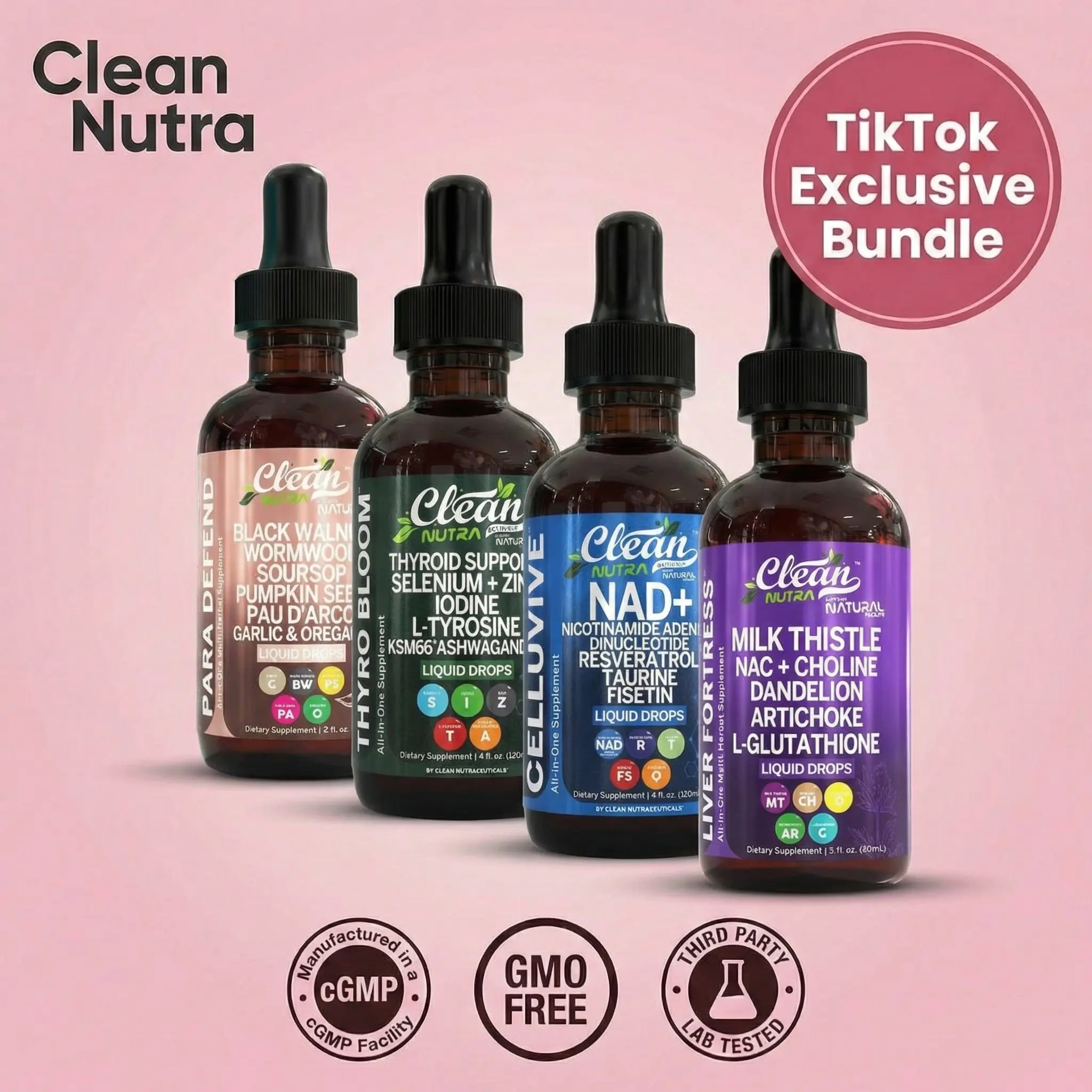 Full Body Reset Quad | Para Defend + ThyroBloom + NAD Formula + Liver Glow Full Body Reset Quad | Para Defend + ThyroBloom + NAD Formula + Liver Glow