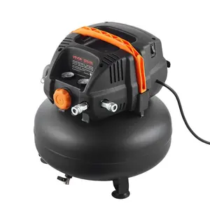 fathersdaygift VEVOR 6 Gallon Air Compressor, 1.7HP 2.3CFM 90PSI Portable Pancake Air Compressor 150PSI Max Working Pressure, Oil-Free Compressor Tank for Tire Inflation, Spray Painting, Woodwork Nailing, 120V